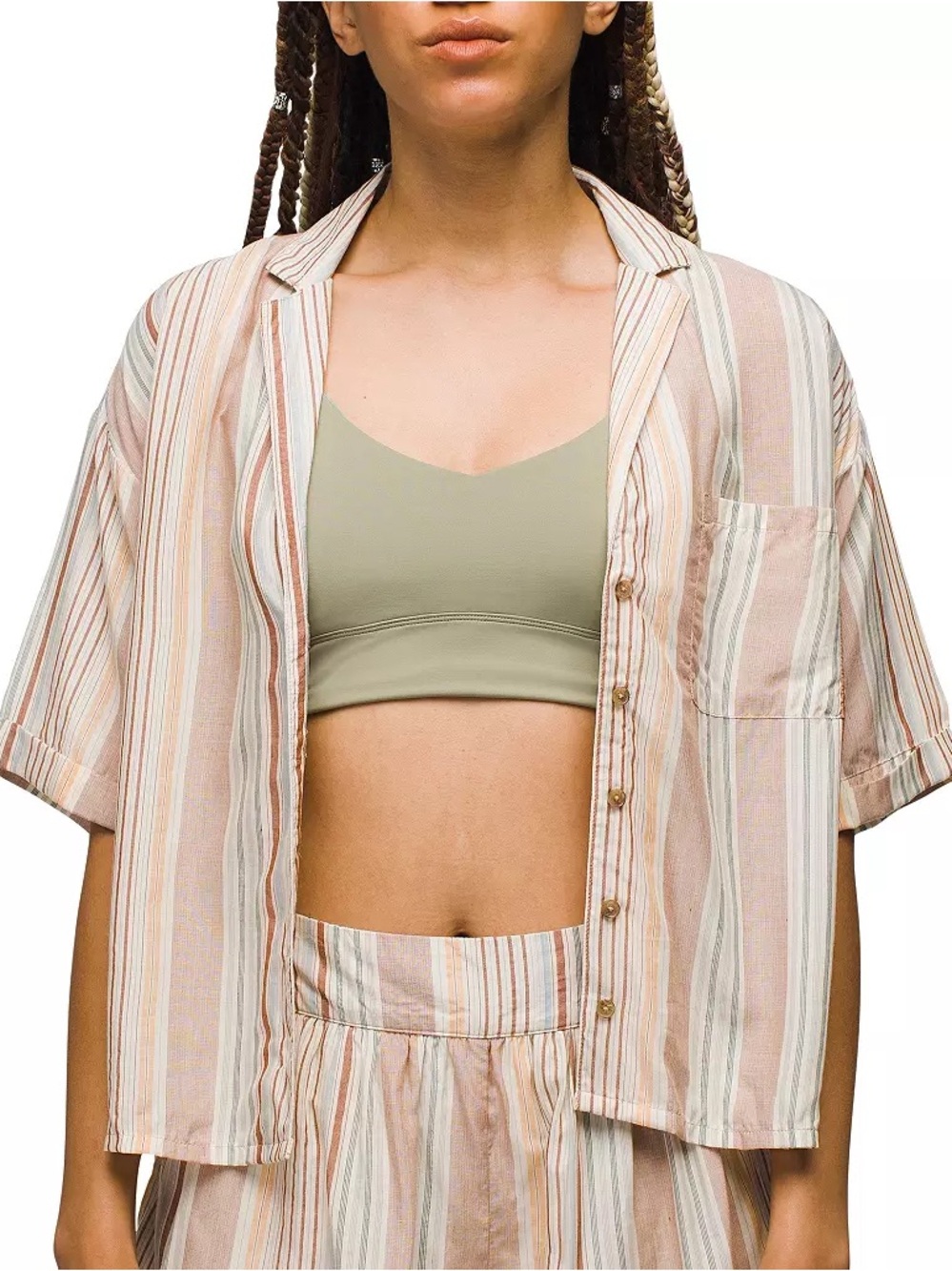 Prana Iguala Cropped Button Down Top